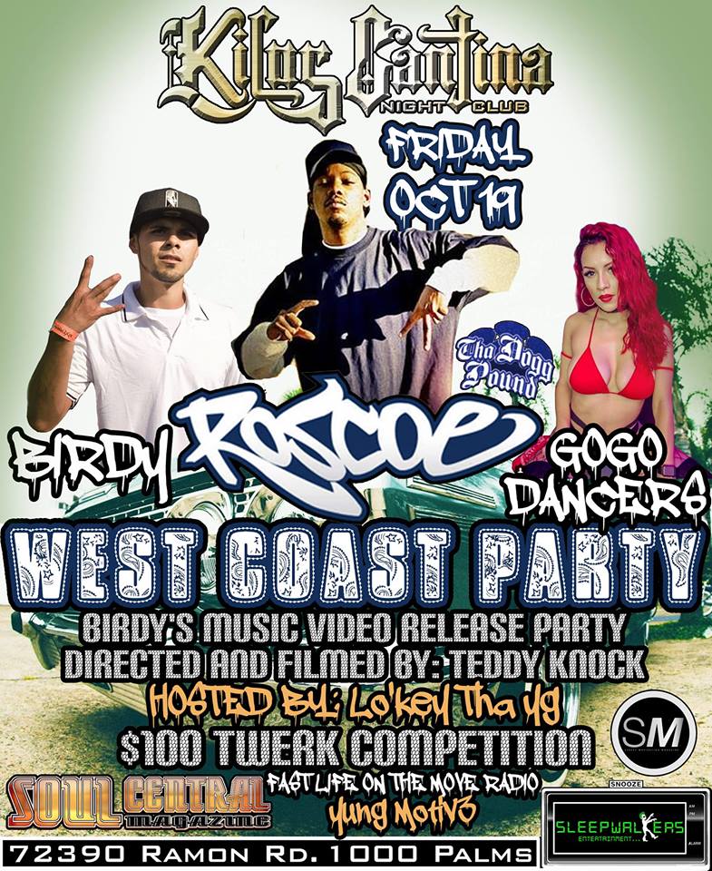 October 19th @kilos.cantina in Palm Springs for a West Coast Party/Video Release Party for my single